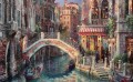 Canal de Venise Sur le paysage urbain de pont scènes modernes de ville